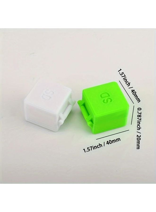 White Compact Square SD Card Holder Storage Box For 4 SD 8 Micro SD Cards - Image 4