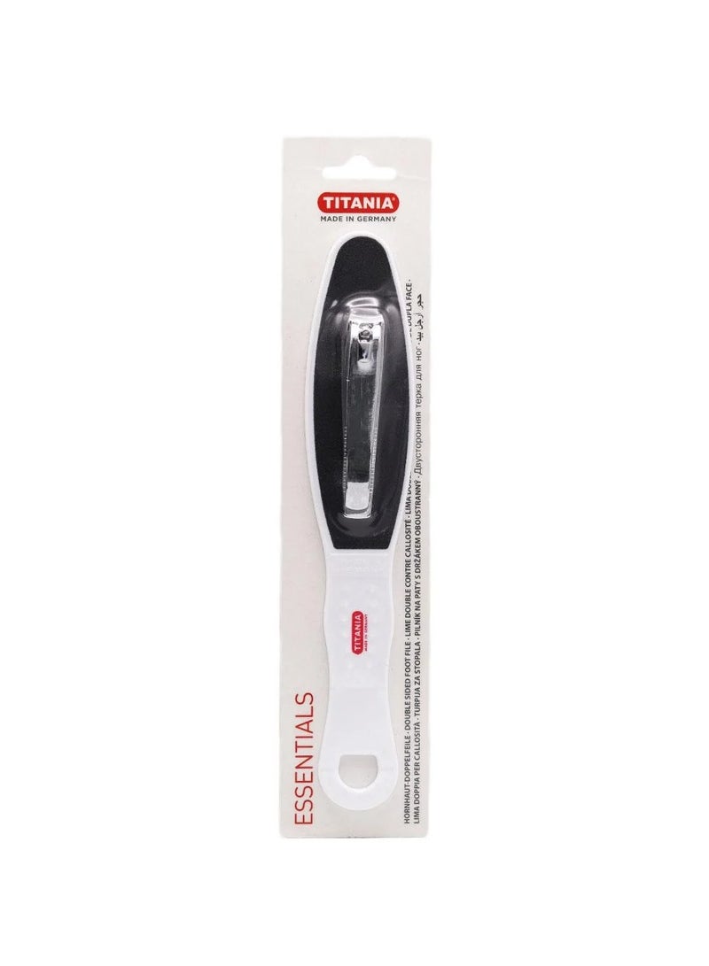 TITANIA Double-sided Foot File With Nail Clipper 2Pcs