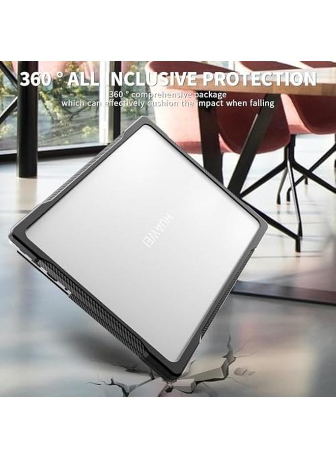 erorex Compatible With Huawei Matebook D14 2024 Mdg 24 Heavy Duty Rugged Full Shockproof Case Dual Layer Laptop Transparent Hard Shell Case With Tpu Frame Black - Image 5