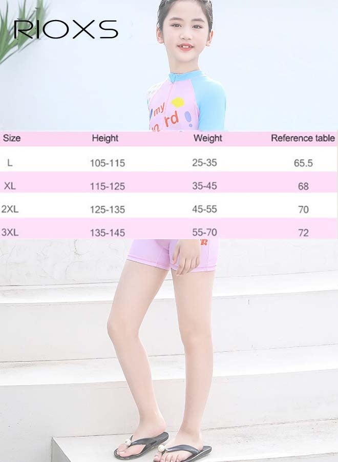 Girls One Piece Swimsuit, Kids Swimming Costume with Back Zipper, Quick Drying Bathing Suit With Great Flexibility, Cute Cartoon Rashguard Swimwear, Comfortable Rash Guard Surfing Beachwear, Beach Bathing Suit for Kids 3-12 Years