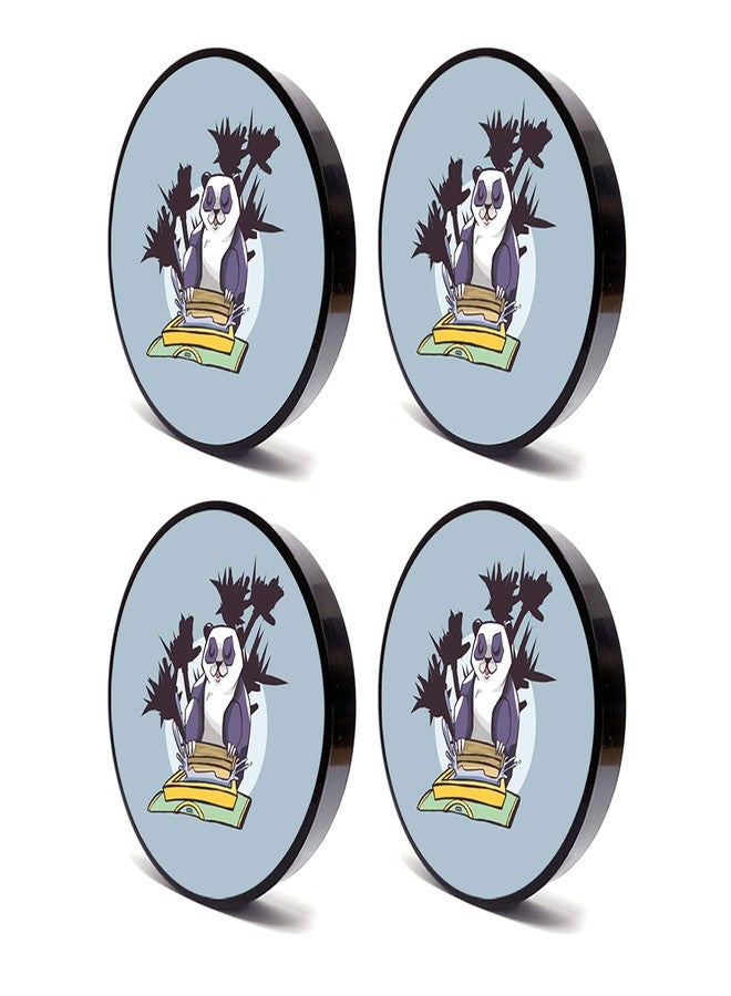 Tinywalk Panda Cover Coaster Wooden Printed Coaster (4X4) inch Set of 4 Pieces - Image 2