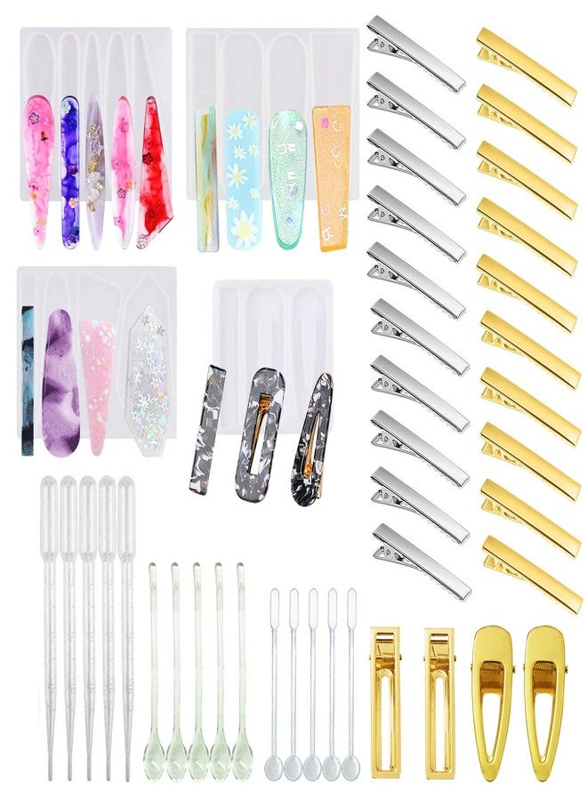 Cayway Hair Pin Casting Set - 4 Hair Clip Molds, 24 Metal Clips for Hair Pins, Keychains, Bookmarks, Pendants - Image 1
