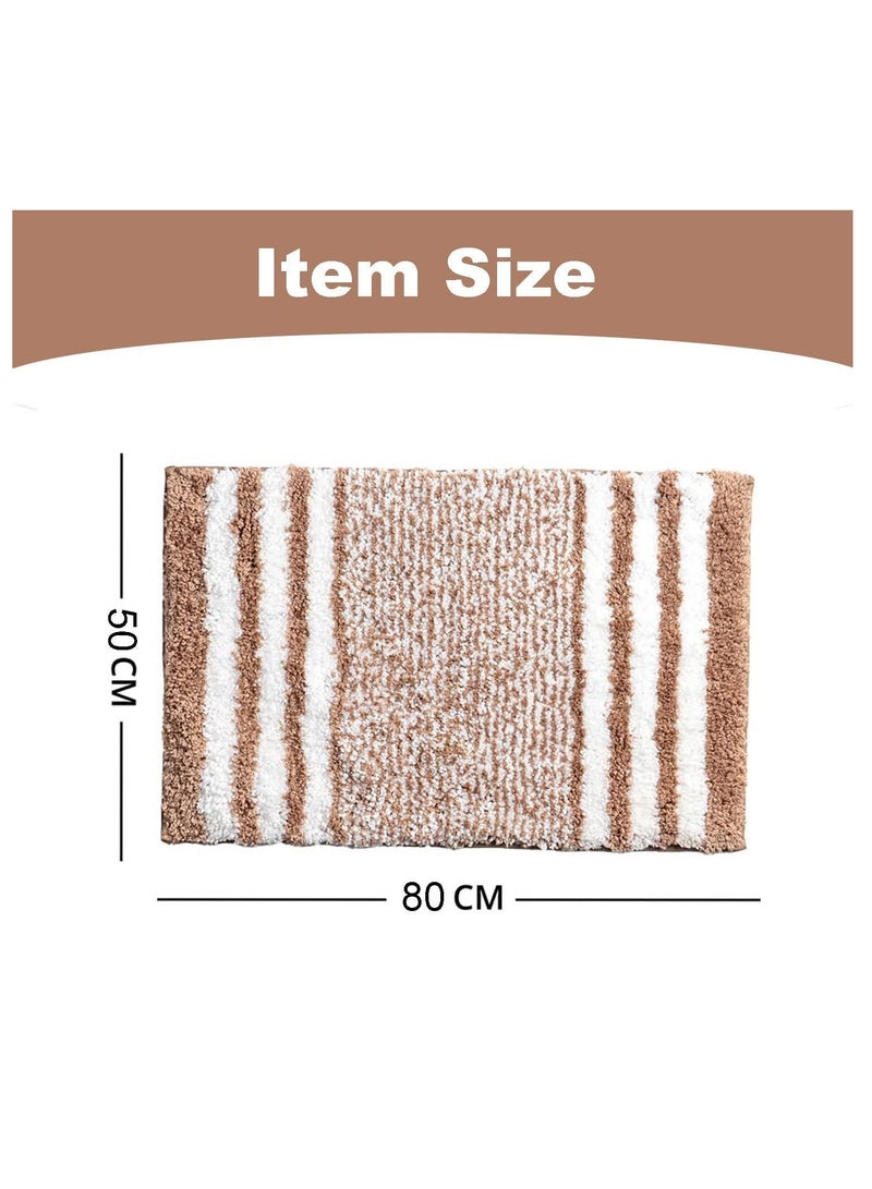 TYCOM Bathroom Rugs Bath Mat 50x80cm Non Slip Fluffy Soft Plush Microfiber Shower Carpet Rug Machine Washable Quick Dry Ultra Bath Mats for Tub Bathroom and Shower Champagne. - Image 2