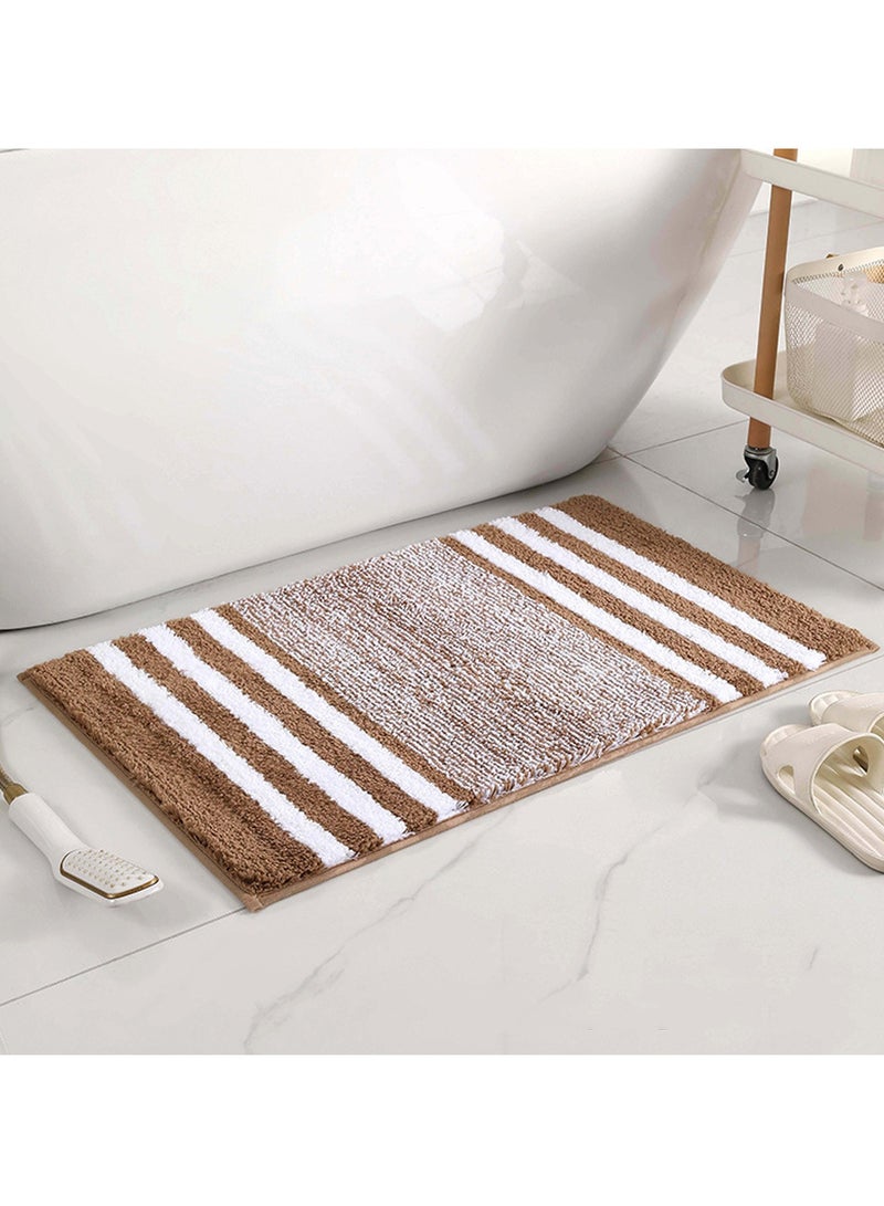 TYCOM Bathroom Rugs Bath Mat 50x80cm Non Slip Fluffy Soft Plush Microfiber Shower Carpet Rug Machine Washable Quick Dry Ultra Bath Mats for Tub Bathroom and Shower Champagne. - Image 1