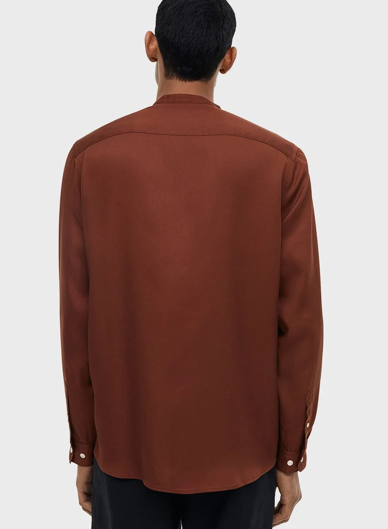 H&M Grandad Collar Regular Fit Shirt