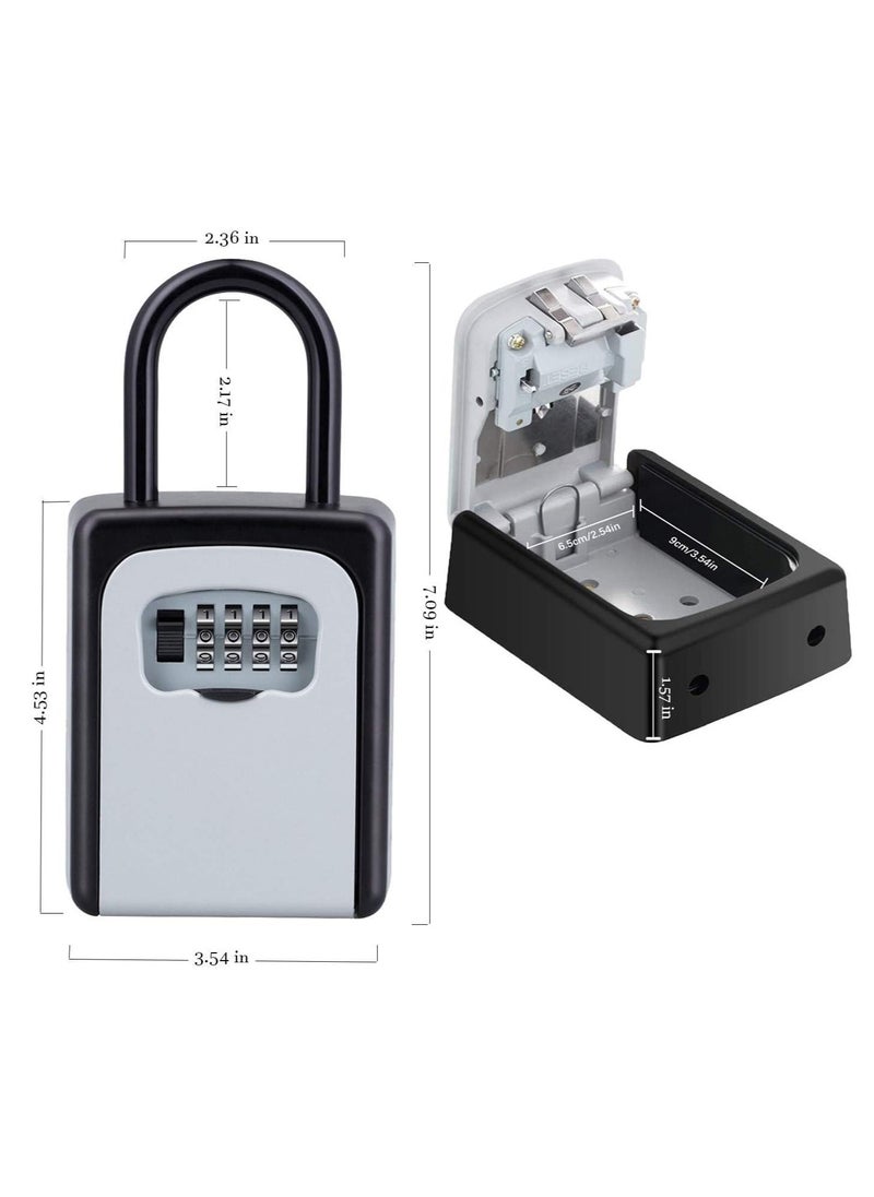 DUNISO Password Key Box, Wall Mounted 4 Digits Combination Resettable Lock, Key Lock Box Grey/Black (3.54*4.53*1.57 in)  - Image 3