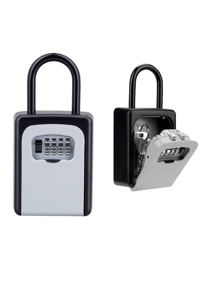 DUNISO Password Key Box, Wall Mounted 4 Digits Combination Resettable Lock, Key Lock Box Grey/Black (3.54*4.53*1.57 in)  - Image 1