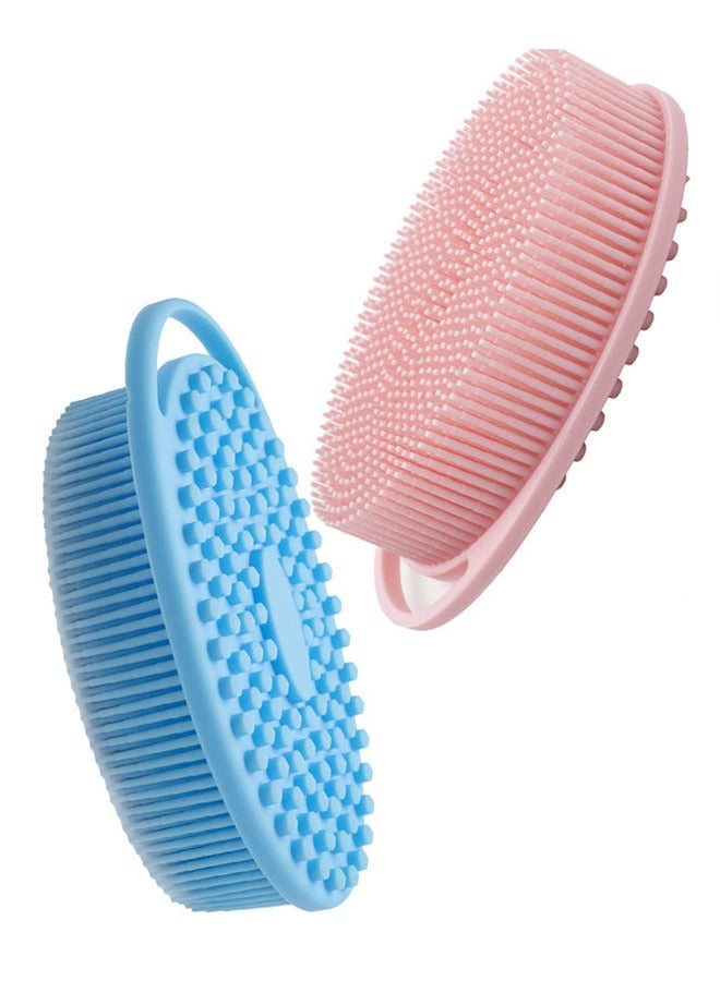 Loquat Double-sided bath brush silicone massage 2 pieces - Image 1