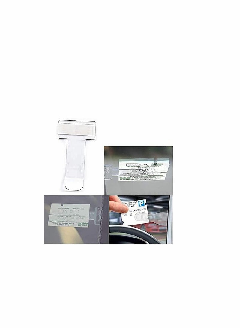 Excefore 5 Pcs Car Vehicle Parking Ticket Permit Holder Clip Sticker Windscreen Window Kit Windshield Tickets Transparent Auto Accessories - Image 2