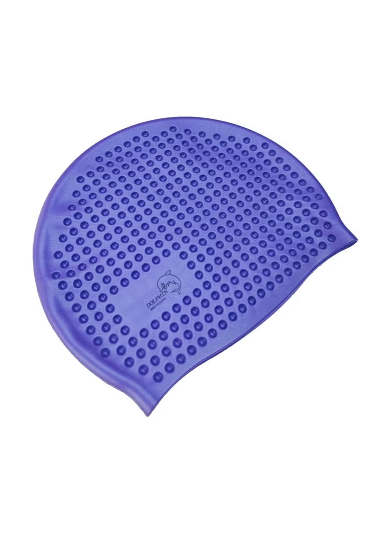 Adult Waterproof Silicone Bubble Swim Cap - Blue - Image 3