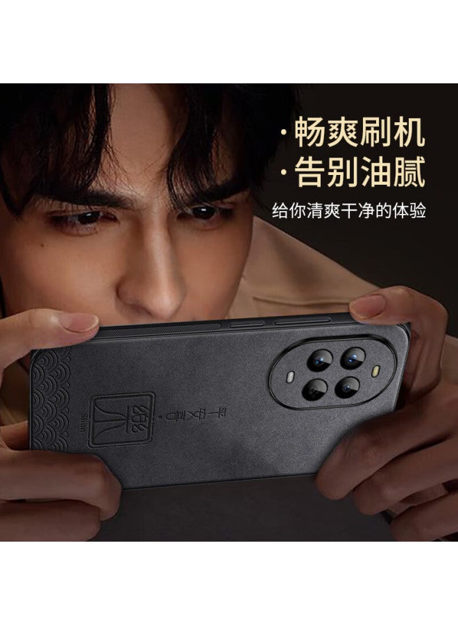 Shangsu Huawei Nova 14 Phone Case Nova 14 Protective Cover Lens Full Package Simple Anti-Fall Creative Chinese Style National Tide Sheepskin Leather Shell Female Male National Style Auspicious Clouds - Image 2