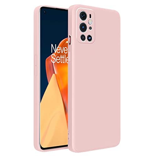 LIRAMARK Silicone Soft Back Cover Case for OnePlus 9 Pro 5G / 1+9 Pro 5G (Silicone Pink) - Image 1