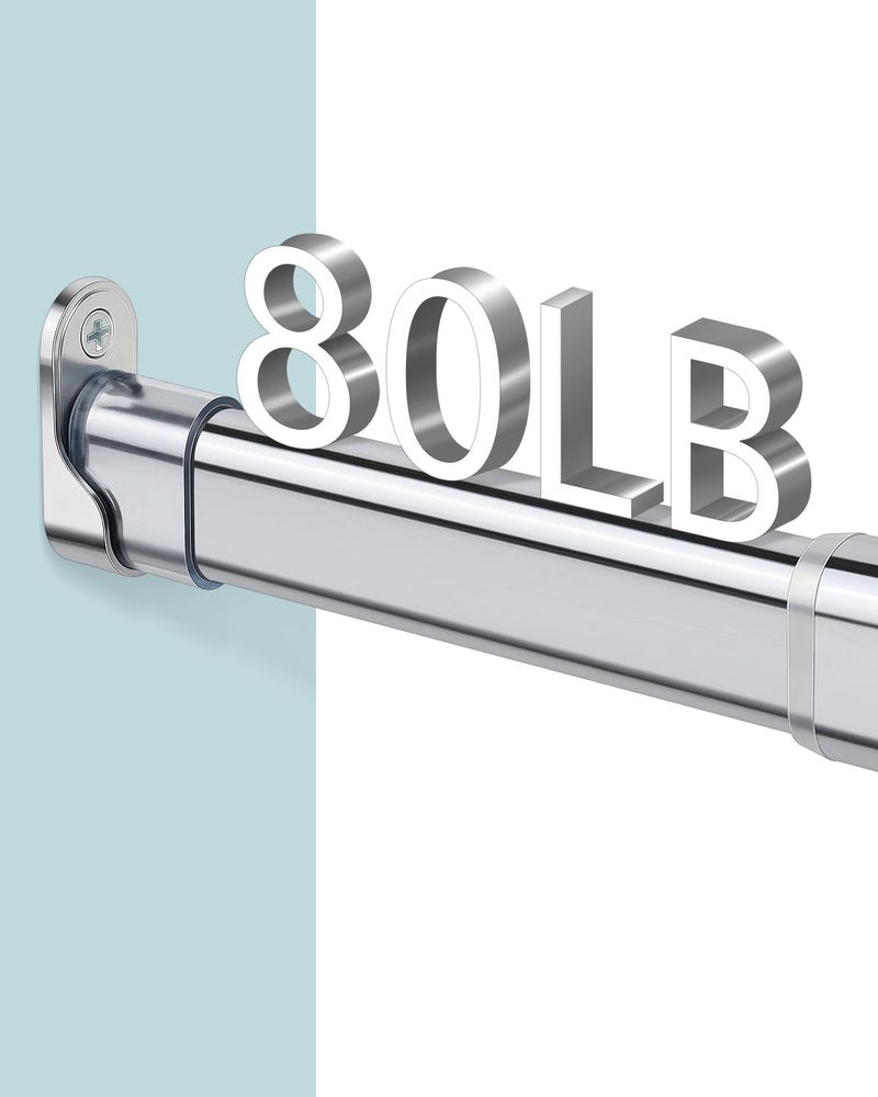 FOTRIC Heavy Duty Oval Closet Rod for Hanging Clothes, 17.7-29.5 Inch Adjustable Closet Rods, Premium Chrome - Image 4