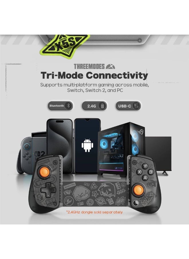 جايم وحدة تحكم ألعاب محمولة لاسلكية GameSir X5s Zenless Zone Zero Phantom Black لأجهزة Android و iPhone و Switch والكمبيوتر - Image 3