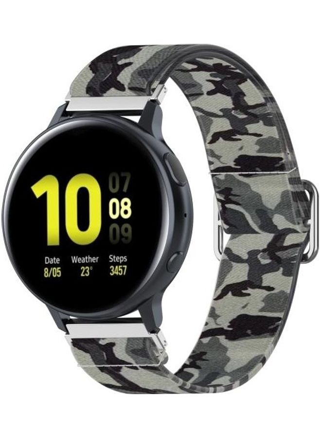 إسكدنيا Replacement Strap for Samsung Galaxy Watch Active2 20mm Camouflage Grey - Image 3