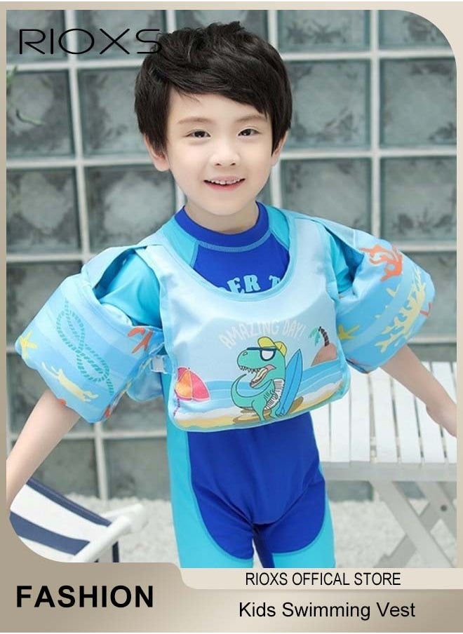 RIOXS Toddler Kids Boys Girls Swim Vest Water Wings Safety Swim Aid Jumper Inflatable Swim Arm Bands Float Sleeves Swimming Armbands for Sea Pool Beach Training  - Image 1