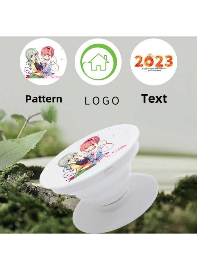 Generic - Cartoon Airbag Bracket Special-shaped Acrylic Printing Custom Desktop Lazy Telescopic Painted Epoxy Airbag Bracket-Color:Round Plane-Black (Environmentally Friendly Material)-Style:Bare Bracket (with Foam Glue At The Bottom) - Image 1