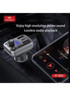 Earldom FM Transmitter Earldom ET-M63, Bluetooth, USB, PD, QC3.0, Black  - Image 3