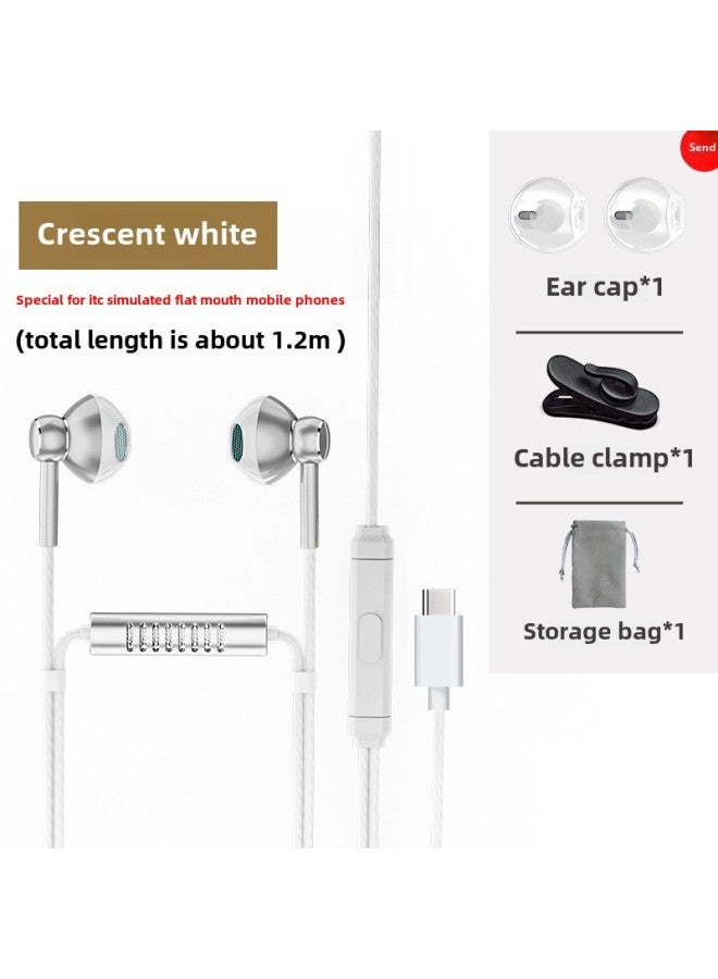 Song Record Mai Sing Bar Qing Ying Song Singing Special Live Cable Headset Card Recording Tape Singing In-ear-Color:Official Standard Configuration: Qingying White + Typec Interface + Dual Microphones + Games/live Broadcast/k Song  - Image 1
