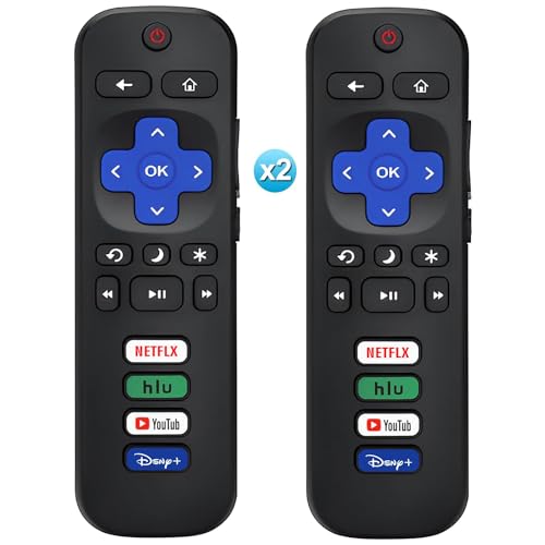 USBCele 2Pcs Universal Remote Compatible for Roku TVs Replacement Remote Control Fit for HisenseTCLOnnSharpPhilipsHitachiJVCRCAInsigniaSanyoLGetc RokuSeries Smart TV Not for RokuStick and Box - Image 1