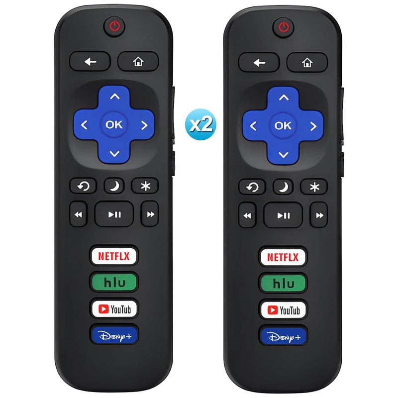 USBCele 2Pcs Universal Remote Compatible for Roku TVs Replacement Remote Control Fit for HisenseTCLOnnSharpPhilipsHitachiJVCRCAInsigniaSanyoLGetc RokuSeries Smart TV Not for RokuStick and Box - Image 2