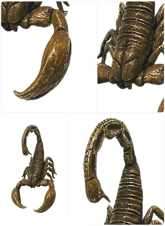 ياردوي زينة عقرب من النحاس الأصفر العتيق من ياردوي، منحوتة مصغرة بحجم 2 بوصة، قطعة فنية معدنية لتزيين المكتب المنزلي، قطعة فريدة قابلة للتحصيل - Image 3