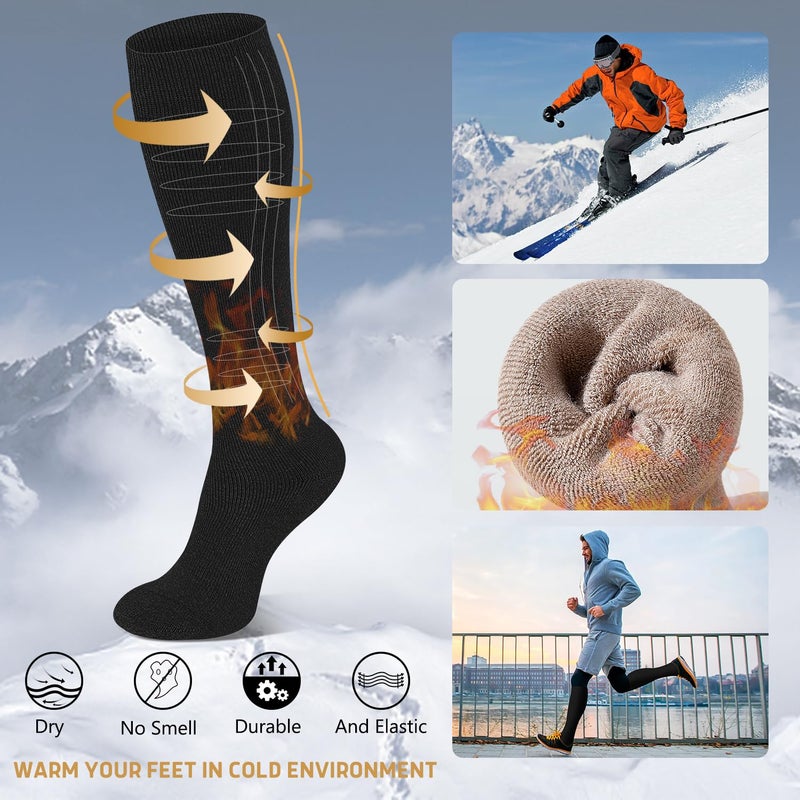 FuelMeFoot Warm Knee High Socks For Men - Thermal Cotton Socks For Hiking, Work, Winter, Gifts - Image 3