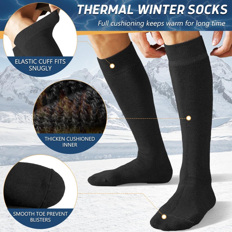 FuelMeFoot Warm Knee High Socks For Men - Thermal Cotton Socks For Hiking, Work, Winter, Gifts - Image 4