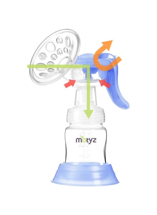 Matyz Manual Breast Pump, Portable Massage Breast Pump For Breast Milk, Mz-0919 Breast Pump - Image 2