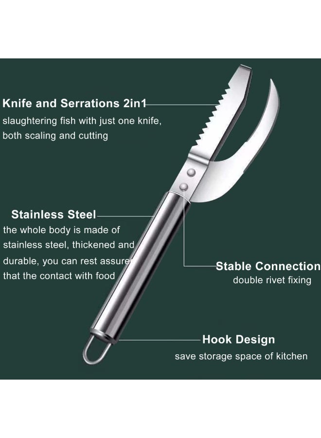 Stainless Steel Fish Maw Knife,3 In 1 Fish Maw Knife, Multifunction Fish Scale Knife fish scale remover Household Kitchen Fish Scale Tool - Image 5