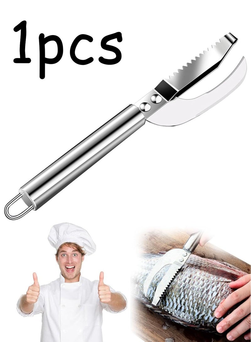 Stainless Steel Fish Maw Knife,3 In 1 Fish Maw Knife, Multifunction Fish Scale Knife fish scale remover Household Kitchen Fish Scale Tool - Image 1