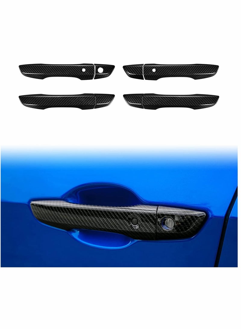 Car Door Handle, Carbon Fiber Pattern, Left-hand Drive for 10th Gen Civic Style Handle Cover, Honda Civic, Abs Black - Image 1