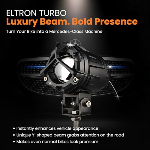 ELTRON TURBO 1 Year Warranty Big Size Imported Y Shape Style Beam DC Power 12V-24Volts 140Watts LED Fog Light Universal For All Motorcycles, Bikes, Cars Waterproof White & Yellow (Pack Of 2, Switch) - Image 2