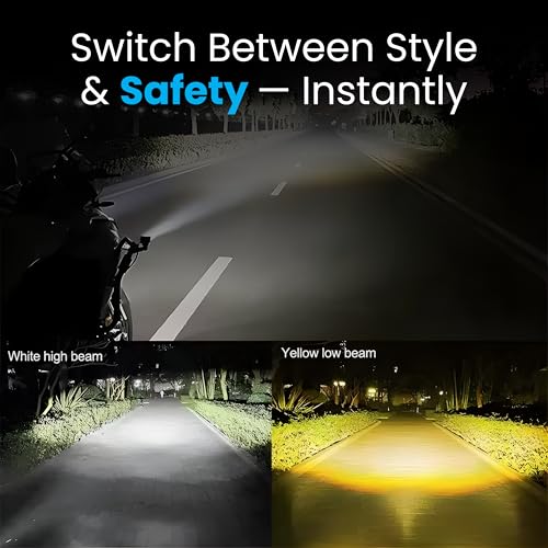 ELTRON TURBO 1 Year Warranty Big Size Imported Y Shape Style Beam DC Power 12V-24Volts 140Watts LED Fog Light Universal For All Motorcycles, Bikes, Cars Waterproof White & Yellow (Pack Of 2, Switch) - Image 3