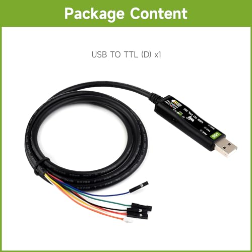 waveshare Industrial USB to TTL (D) Serial Cable, Compatible with Raspberry Pi 5, Original FT232RNL Chip, Multi Protection Circuits, with Separated 4pin Header + SH1.0 3PIN Connector - Image 2