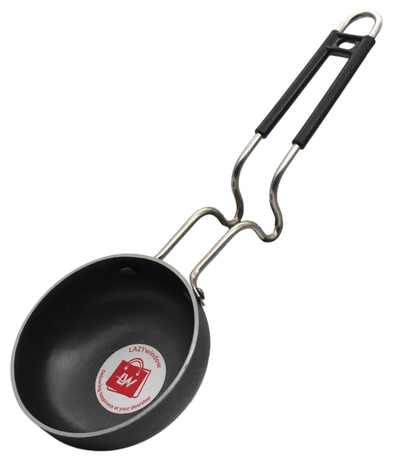 LAZYwindow مقلاة تادكا الأساسية من الحديد / مقلاة مع مقبض فولاذي للمطبخ | مقاومة للخدوش وصديقة للملاعق المعدنية | مقابض قوية | قطر 12 سم عبوة من 1 - Image 1