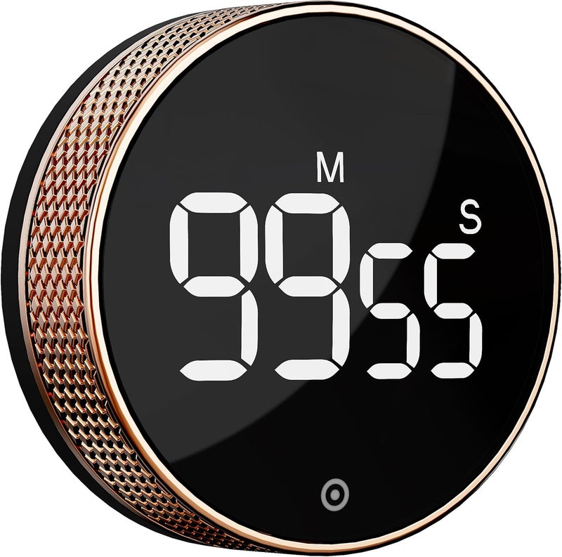 Blue Snail BlueSnail Kitchen Timer with LED Digital Display Smart Efficana for Home Classroom Gym Office, Volume and Brightness Adjustable Productivity Timer (Rose Gold) - Image 1