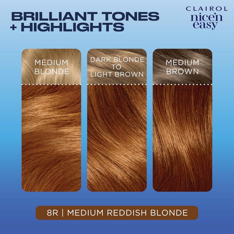 Clairol Nice'N Easy Crème Hair Color 8R Medium Reddish Blonde - Permanent Color with 100% Gray Coverage - Image 5