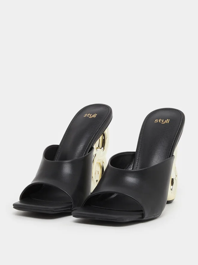 Styli Styli Chain High Heel Sandals