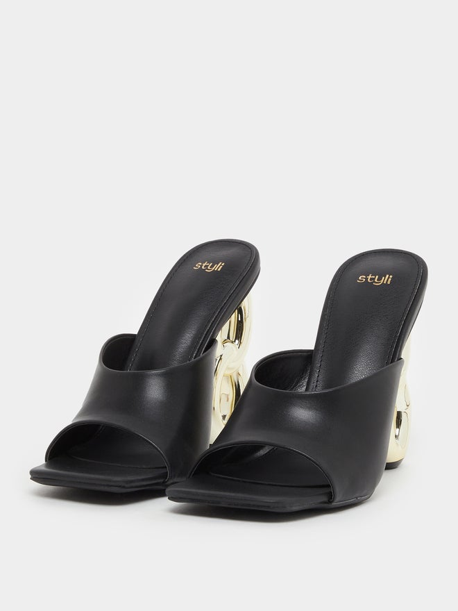 Styli Styli Chain High Heel Sandals  - Image 3