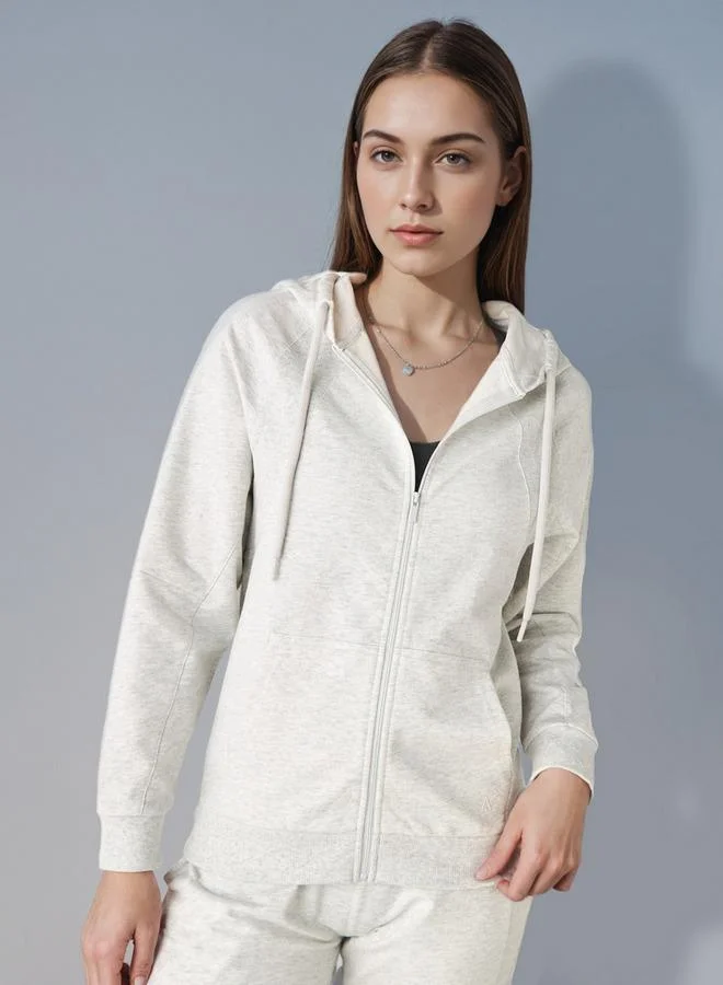 Women Regular Fit Zip Through Hoodie