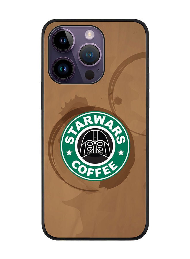 Stylizedd Rugged Black edge case for Apple iPhone 14 Pro Slim fit Soft Case Flexible Rubber Edges Anti Drop TPU Gel Thin Cover - Starwars Coffee - Image 1
