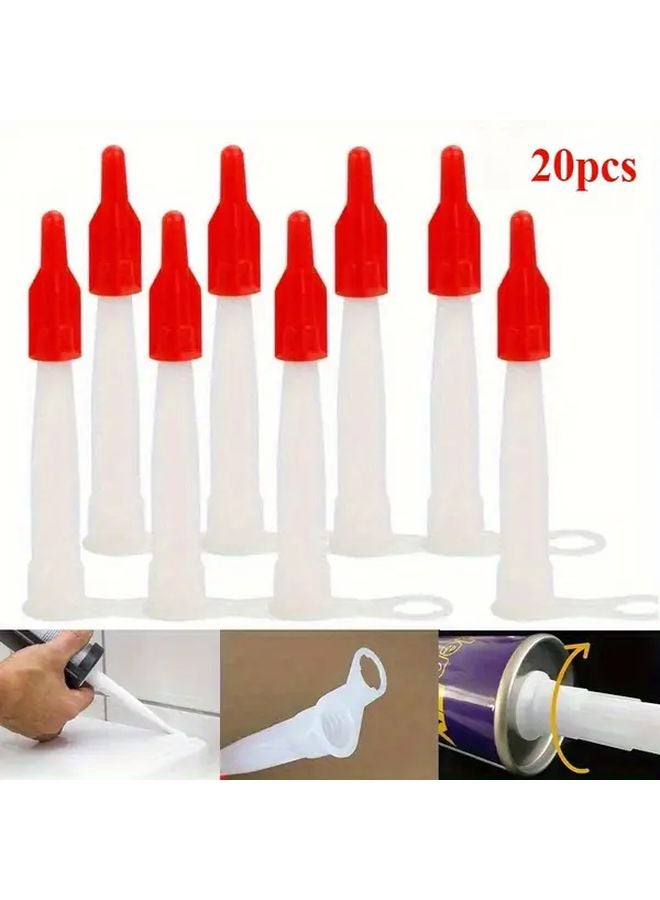 20pcs PP Material Resealable Silicone Tube Nozzle Cover Screw Caps - Image 1
