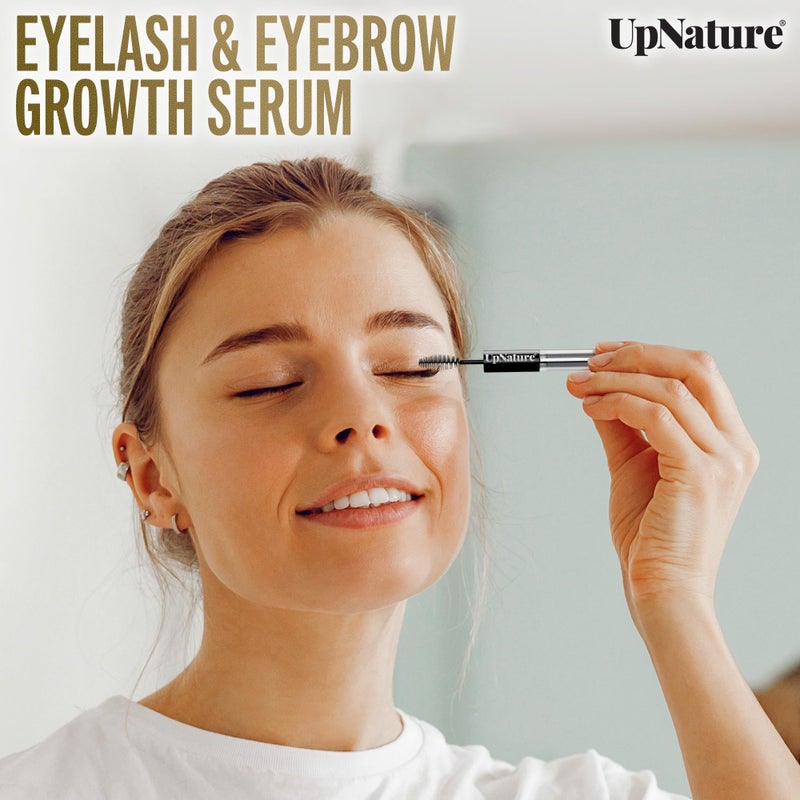UpNature Organic Castor Oil Lash Serum for Eyelashes and Eyebrows Growth - 100% Pure Cold Pressed Hexane-Free (2oz Glass Bottle) - Image 2