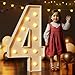 imprsv Marquee Numbers 4 Feet Tall Large Light Up Numbers 4th 14th 24th Four Ever Sweet Birthday Decorations Big Yellow Light Outdoor Anniversary Decorations Balloon Arch Kit Party Backdrop 4 - Image 4