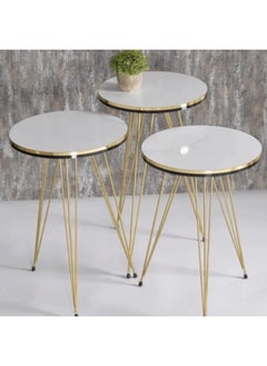 LHFHOMT LHFHOMT 4 Piece COFFEE TABLE Living Room Table Set,1 Coffee Table and 3 Nesting Tables, Free Fixing )for Bedside Table, Living Room, Bedroom,Sofa Side  - Image 3