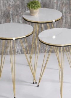 LHFHOMT LHFHOMT 4 Piece COFFEE TABLE Living Room Table Set,1 Coffee Table and 3 Nesting Tables, Free Fixing )for Bedside Table, Living Room, Bedroom,Sofa Side  - Image 2