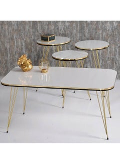 LHFHOMT LHFHOMT 4 Piece COFFEE TABLE Living Room Table Set,1 Coffee Table and 3 Nesting Tables, Free Fixing )for Bedside Table, Living Room, Bedroom,Sofa Side  - Image 1
