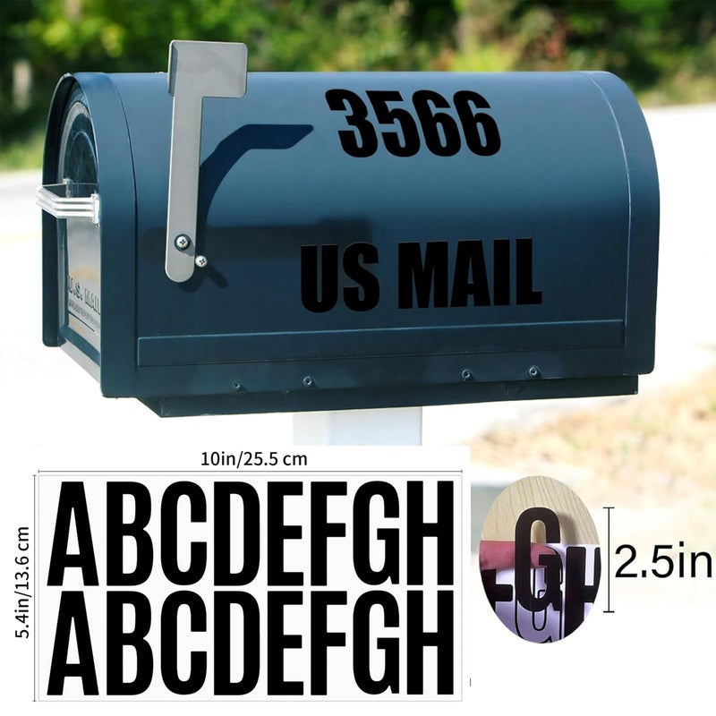 AVERZELLA 24 Sheets Large Letter Stickers 2.5inch Black 400 Pieces 2.5 "" Alphabet Number Stickers Self Adhesive Vinyl Stickers Letter And Number Kit  Mailbox Numbers Sticker for Poster Sign Door Business - Image 2