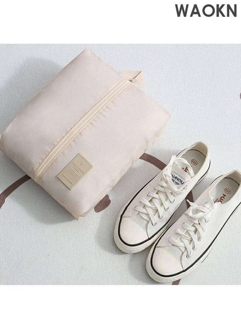 دبليو أيه أو كي أن مجموعة مكعبات التعبئة من 7 قطع - منظمات سفر خفيفة الوزن للأمتعة مع حقيبة غسيل وحقيبة أحذية - حقائب تخزين شبكية قابلة للطي لحقيبة السفر والحمل - معتمدة من إدارة أمن النقل ومقاومة للتجاعيد (بيج) - مثالية للعطلات ورحلات العمل - Image 4